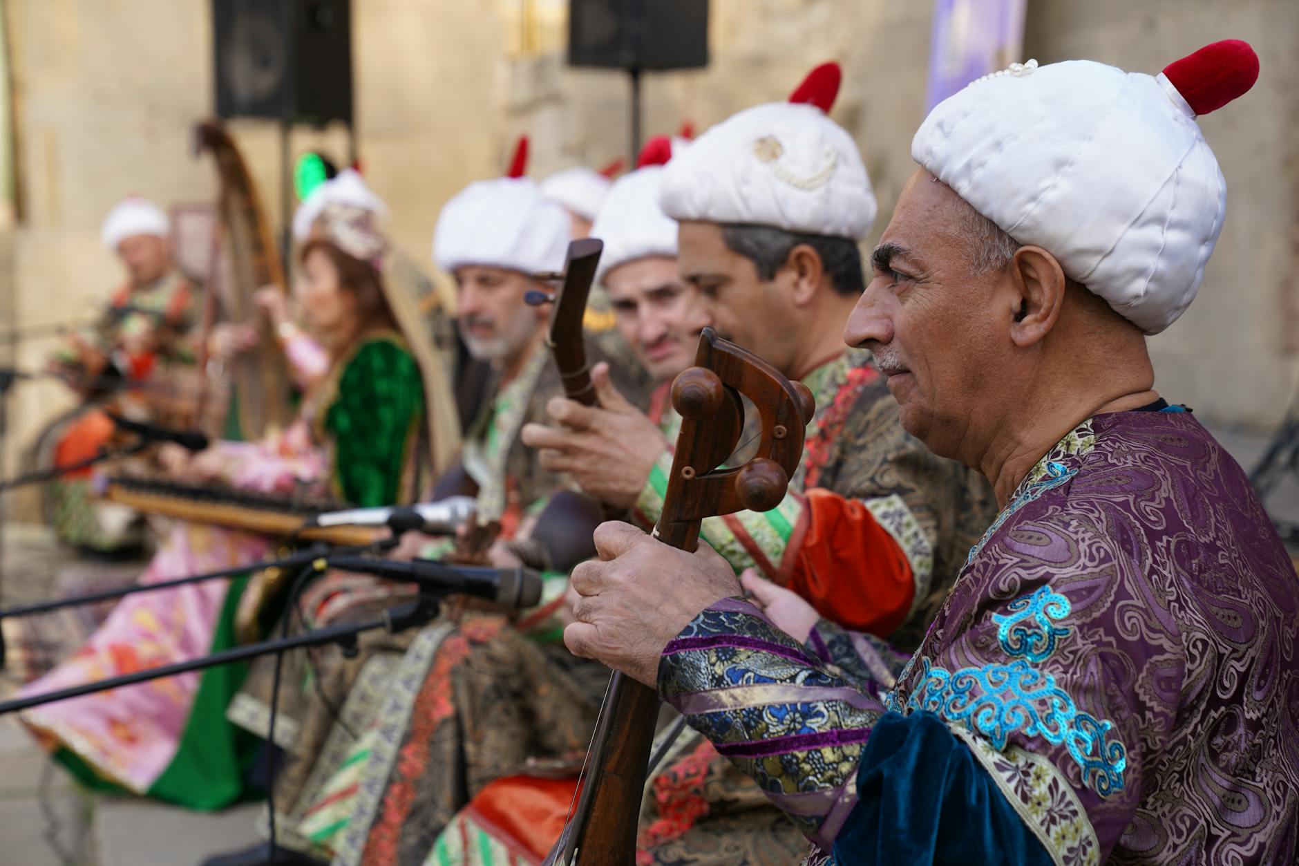 World music ensemble performing together